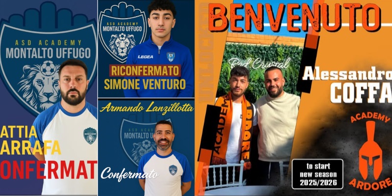 Taverna di Montalto tre conferme. Academy Ardore una novità
