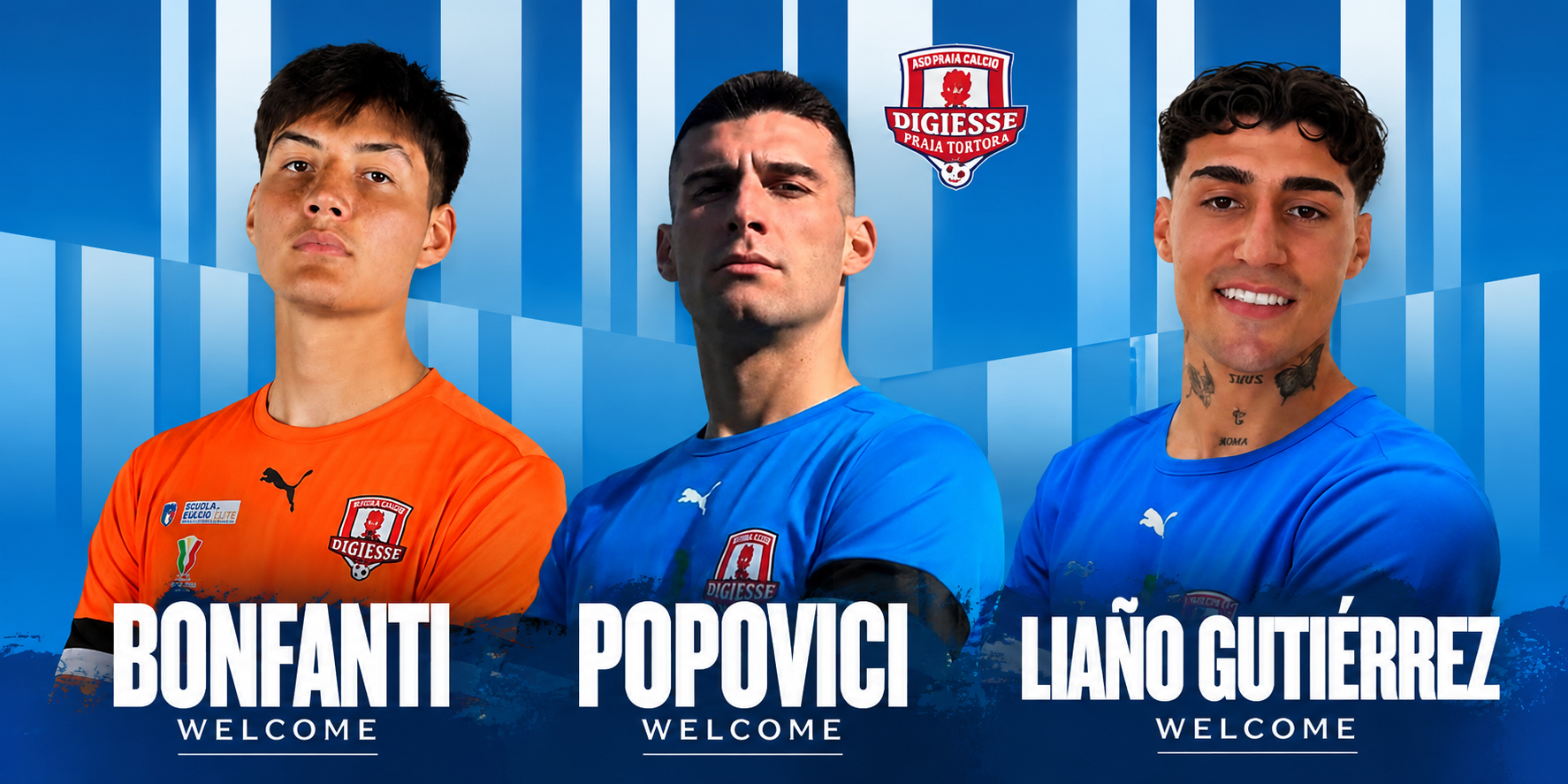 Praia, altri tre innesti per la Serie D: arrivano Liaño Gutiérrez, Popovici e Bonfanti